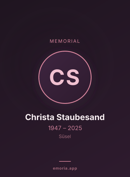 Memorial portrait of Christa Staubesand