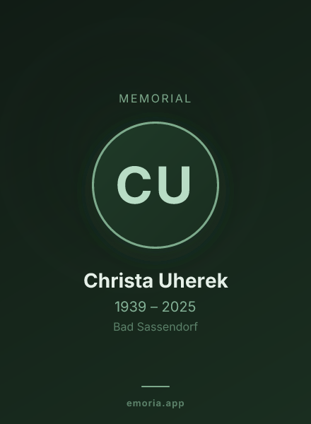 Memorial portrait of Christa Uherek
