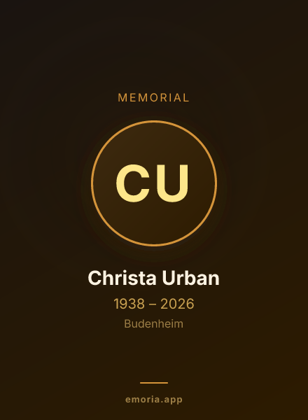 Memorial portrait of Christa Urban