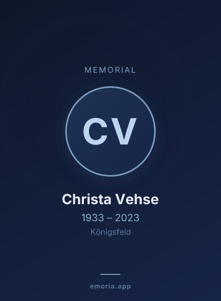 Memorial portrait of Christa Vehse