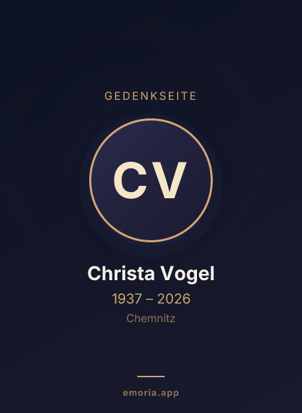 Gedenkportrait von Christa Vogel