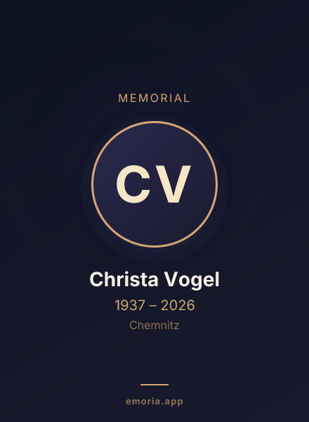 Memorial portrait of Christa Vogel