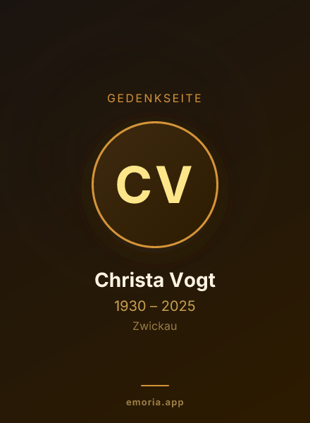 Gedenkportrait von Christa Vogt