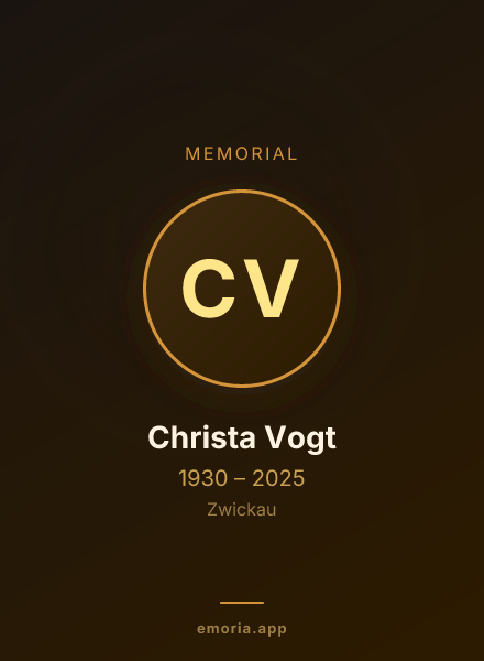 Memorial portrait of Christa Vogt