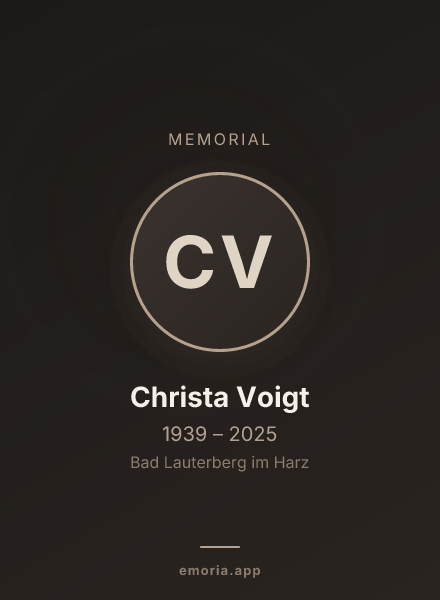 Memorial portrait of Christa Voigt