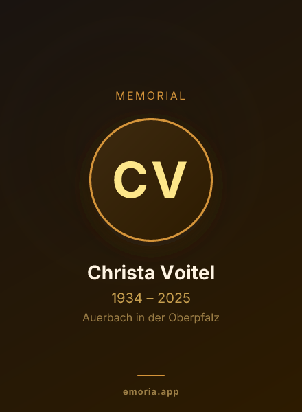 Memorial portrait of Christa Voitel