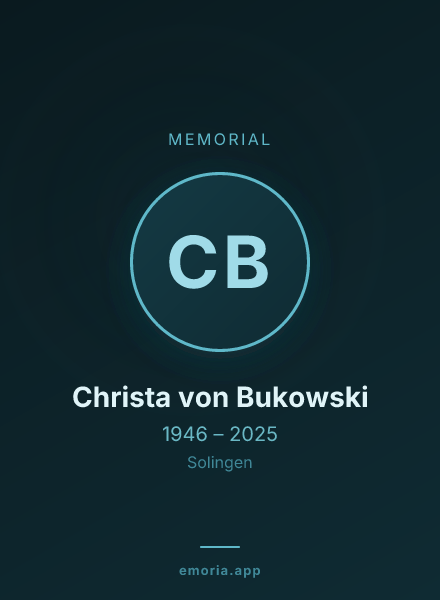 Memorial portrait of Christa von Bukowski