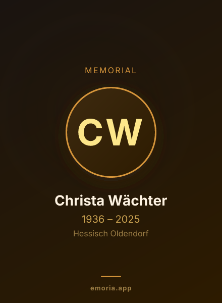 Memorial portrait of Christa Wächter