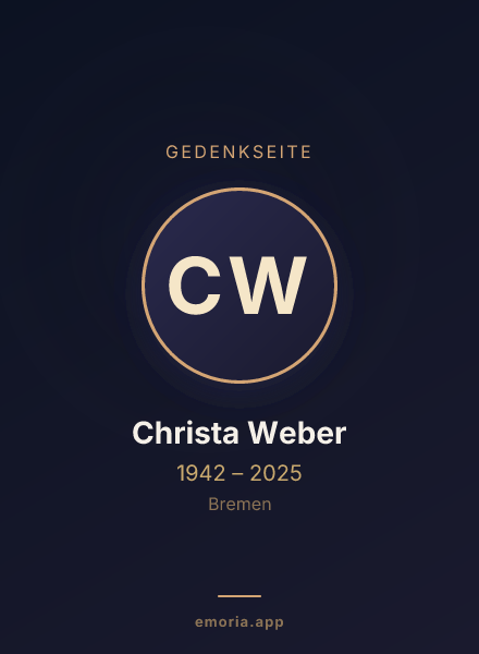 Gedenkportrait von Christa Weber