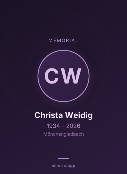 Memorial portrait of Christa Weidig
