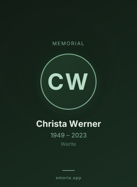 Memorial portrait of Christa Werner
