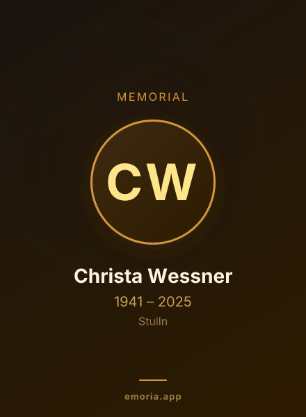 Memorial portrait of Christa Wessner
