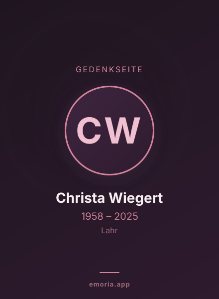Gedenkportrait von Christa Wiegert
