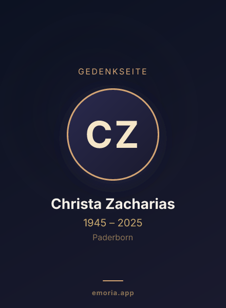 Gedenkportrait von Christa Zacharias