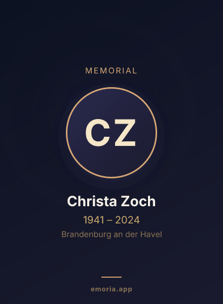 Memorial portrait of Christa Zoch