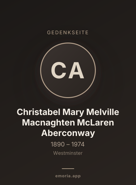 Gedenkportrait von Christabel Mary Melville Macnaghten McLaren Aberconway