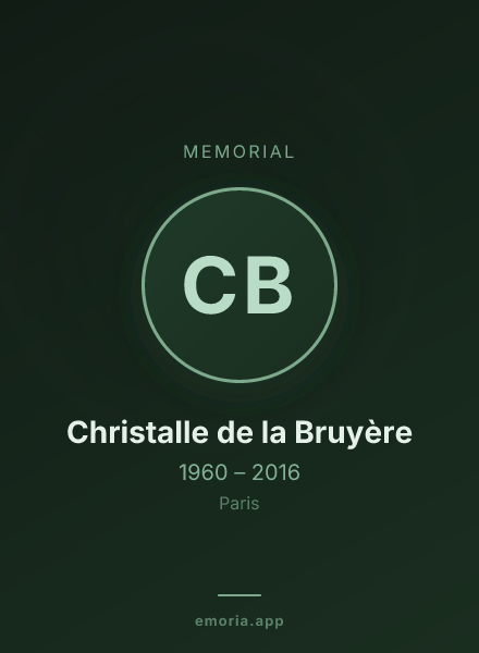 Memorial portrait of Christalle de la Bruyère