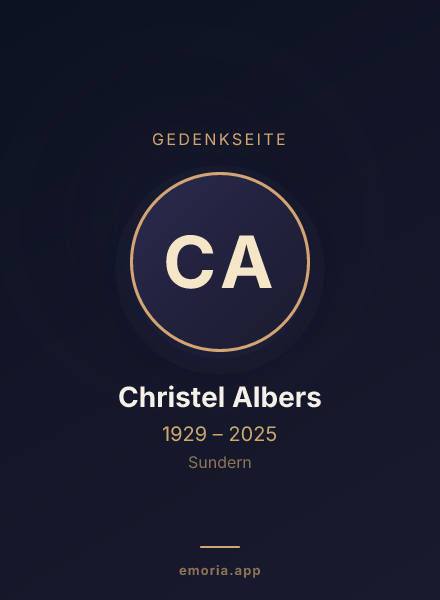 Gedenkportrait von Christel Albers
