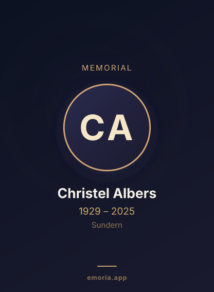 Memorial portrait of Christel Albers