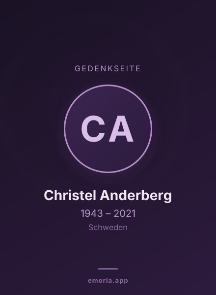 Gedenkportrait von Christel Anderberg