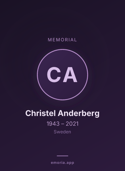 Memorial portrait of Christel Anderberg