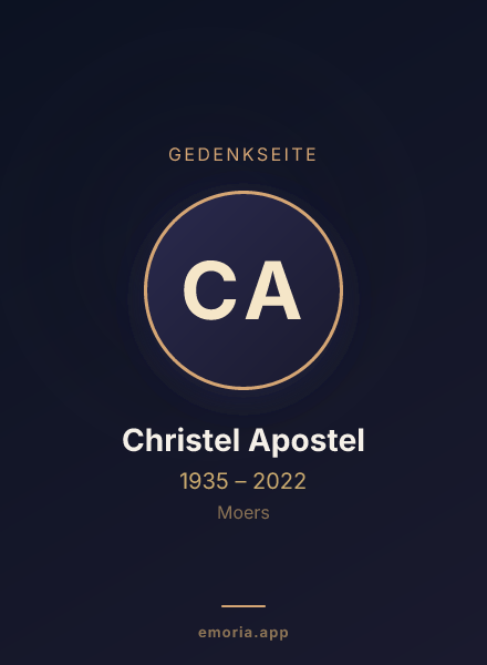 Gedenkportrait von Christel Apostel