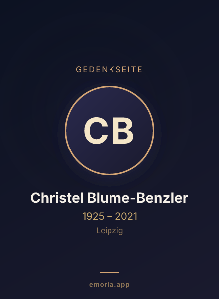 Gedenkportrait von Christel Blume-Benzler