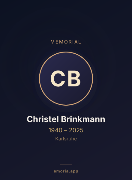 Memorial portrait of Christel Brinkmann
