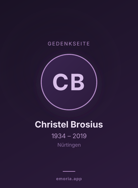 Gedenkportrait von Christel Brosius