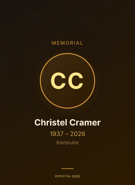 Memorial portrait of Christel Cramer