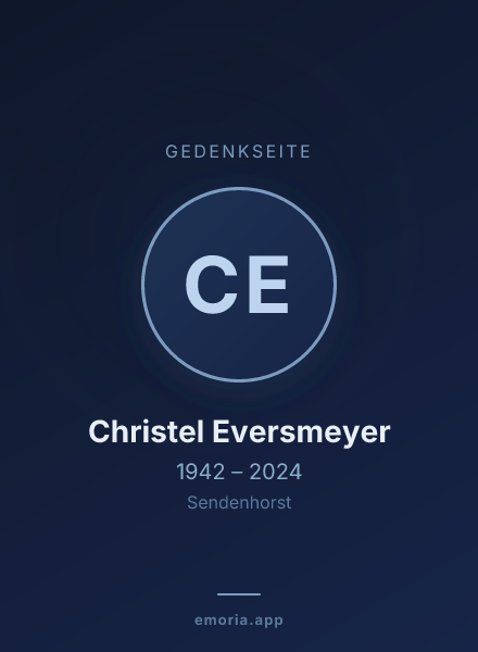 Gedenkportrait von Christel Eversmeyer