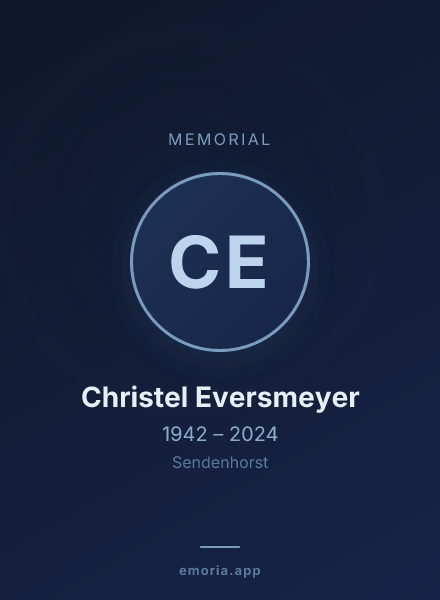 Memorial portrait of Christel Eversmeyer