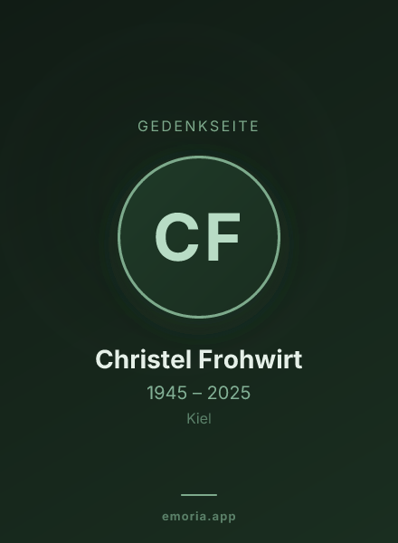 Gedenkportrait von Christel Frohwirt
