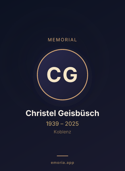 Memorial portrait of Christel Geisbüsch