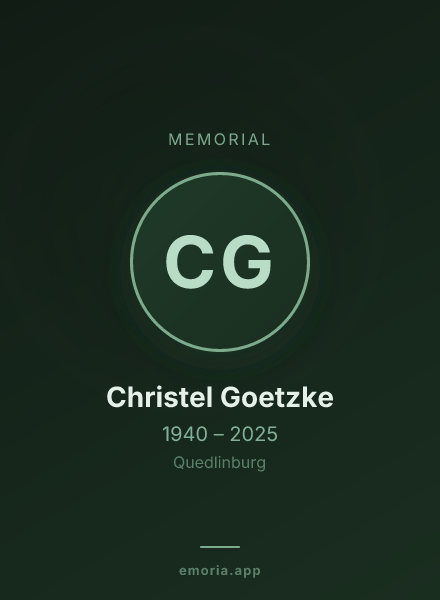 Memorial portrait of Christel Goetzke