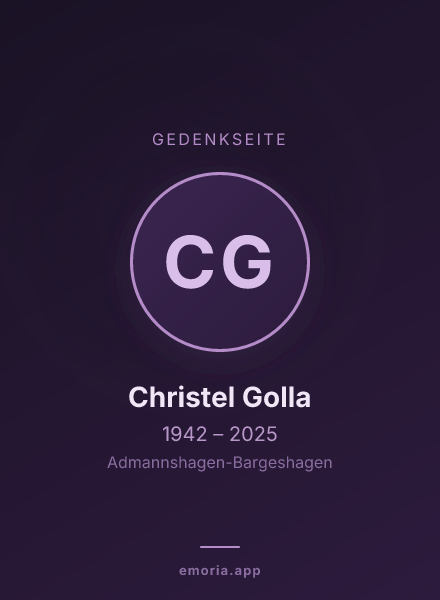 Gedenkportrait von Christel Golla