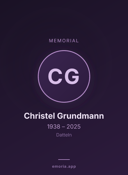 Memorial portrait of Christel Grundmann