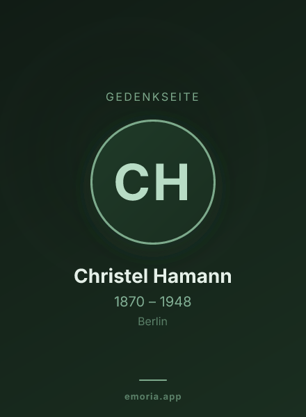 Gedenkportrait von Christel Hamann