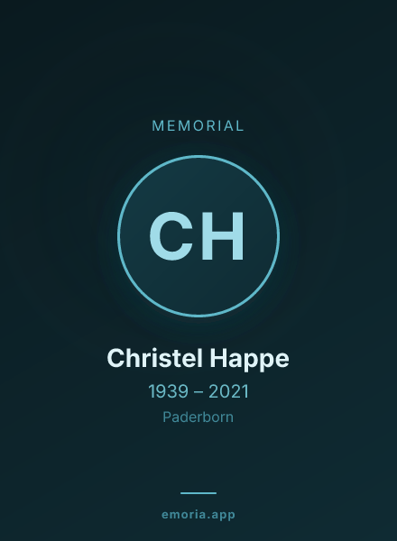 Memorial portrait of Christel Happe