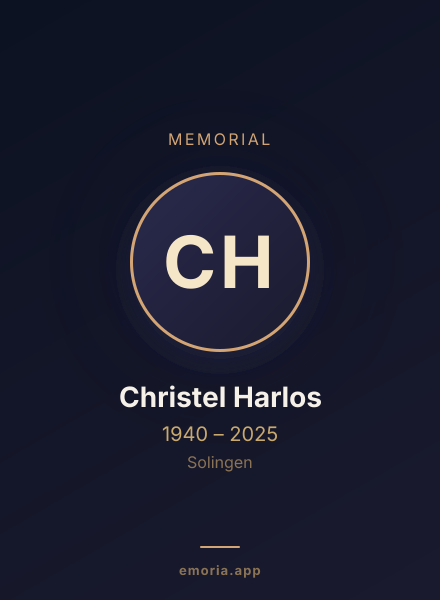 Memorial portrait of Christel Harlos