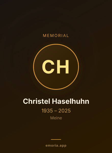 Memorial portrait of Christel Haselhuhn