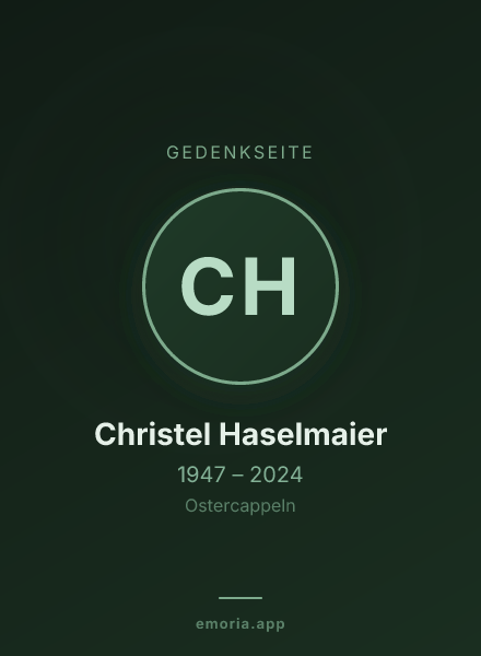 Gedenkportrait von Christel Haselmaier