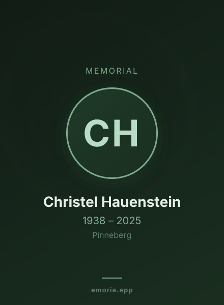 Memorial portrait of Christel Hauenstein