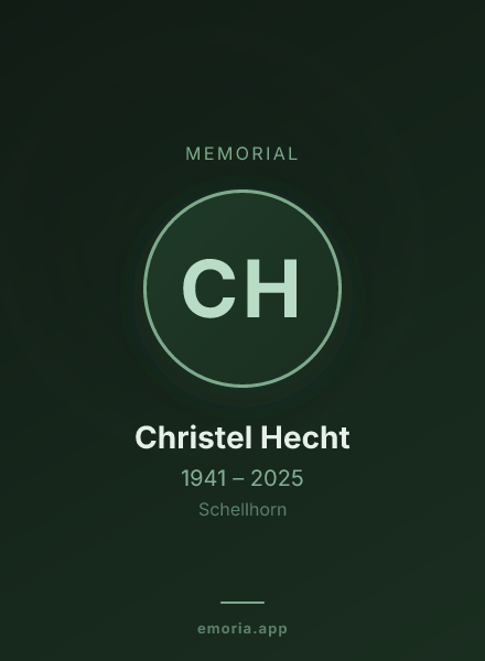 Memorial portrait of Christel Hecht