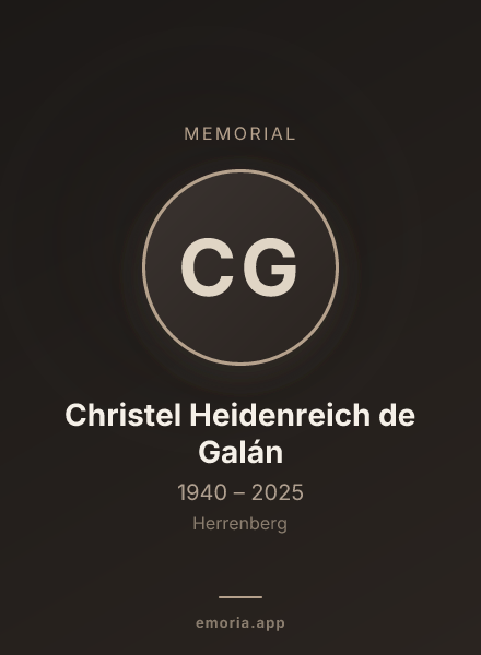 Memorial portrait of Christel Heidenreich de Galán