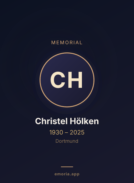 Memorial portrait of Christel Hölken