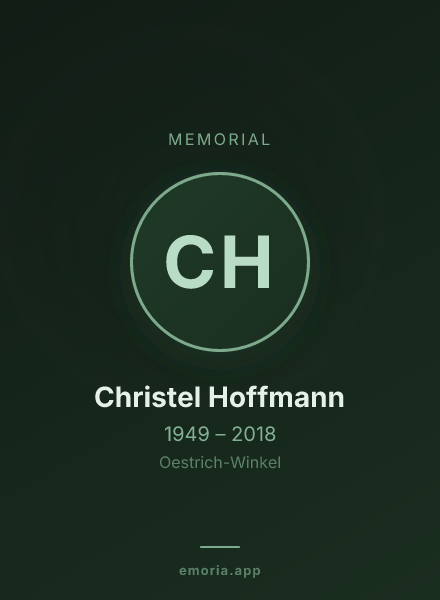 Memorial portrait of Christel Hoffmann