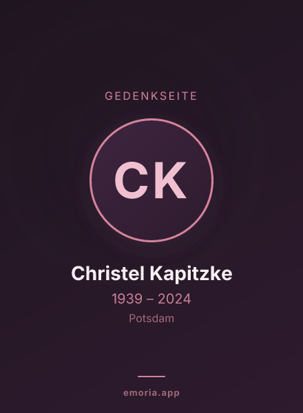 Gedenkportrait von Christel Kapitzke