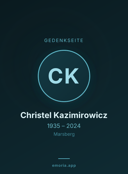 Gedenkportrait von Christel Kazimirowicz