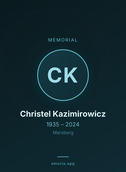 Memorial portrait of Christel Kazimirowicz